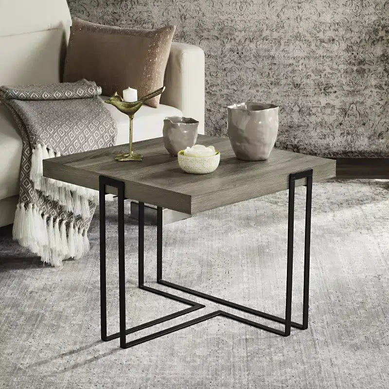 Pitt End Table - FOX4241A - Beige - Safavieh Couture