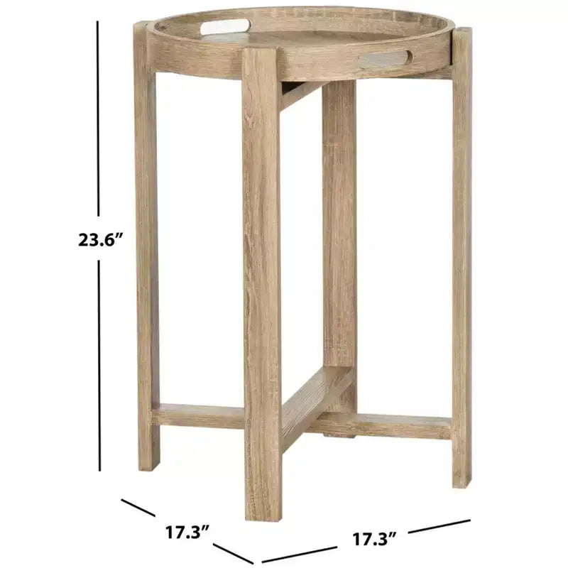 Hamish Side Table - FOX4248A - Beige - Safavieh Couture
