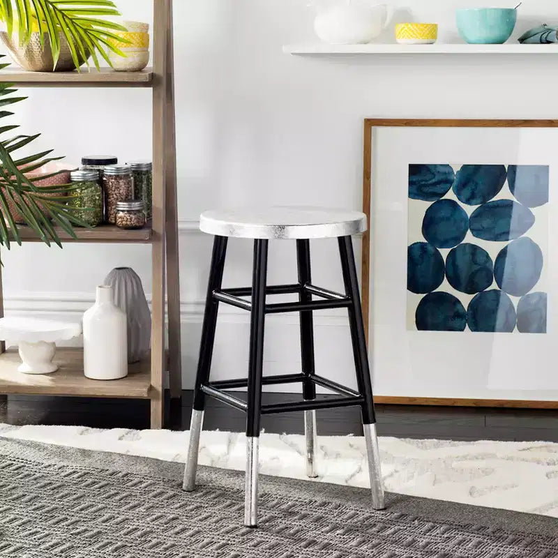 Kenzie Silver Dipped Counter Stool - FOX3211 - Safavieh Couture