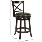 Butler Counter Stool - FOX7003 - Cappuccino/Black - Safavieh Couture