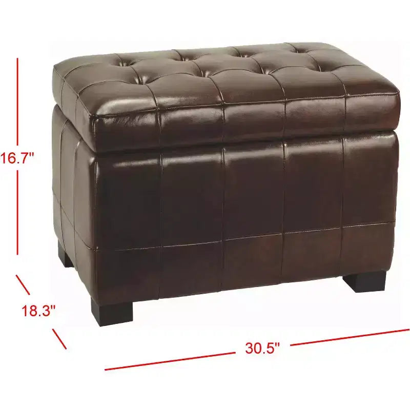 Manhattan Small Storage Ottoman - HUD4201 - Safavieh Couture