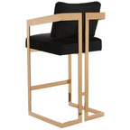 Taraji Velvet Barstool - KNT7027 - Giotto Black - Safavieh Couture