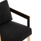 Taraji Velvet Barstool - KNT7027 - Giotto Black - Safavieh Couture