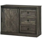 HOMCOM Farmhouse Coffee Bar Cabinet, Kitchen Sideboard, Buffet Cabinet with Sliding Barn Door and 3 Storage Drawers for Living Room