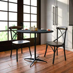 Emma and Oliver 36 Round Wood Cocktail Table with 30 and 42 Columns
