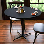 Emma and Oliver 36 Round Wood Cocktail Table with 30 and 42 Columns