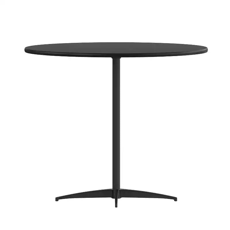 Emma and Oliver 36 Round Wood Cocktail Table with 30 and 42 Columns