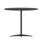 Emma and Oliver 36 Round Wood Cocktail Table with 30 and 42 Columns