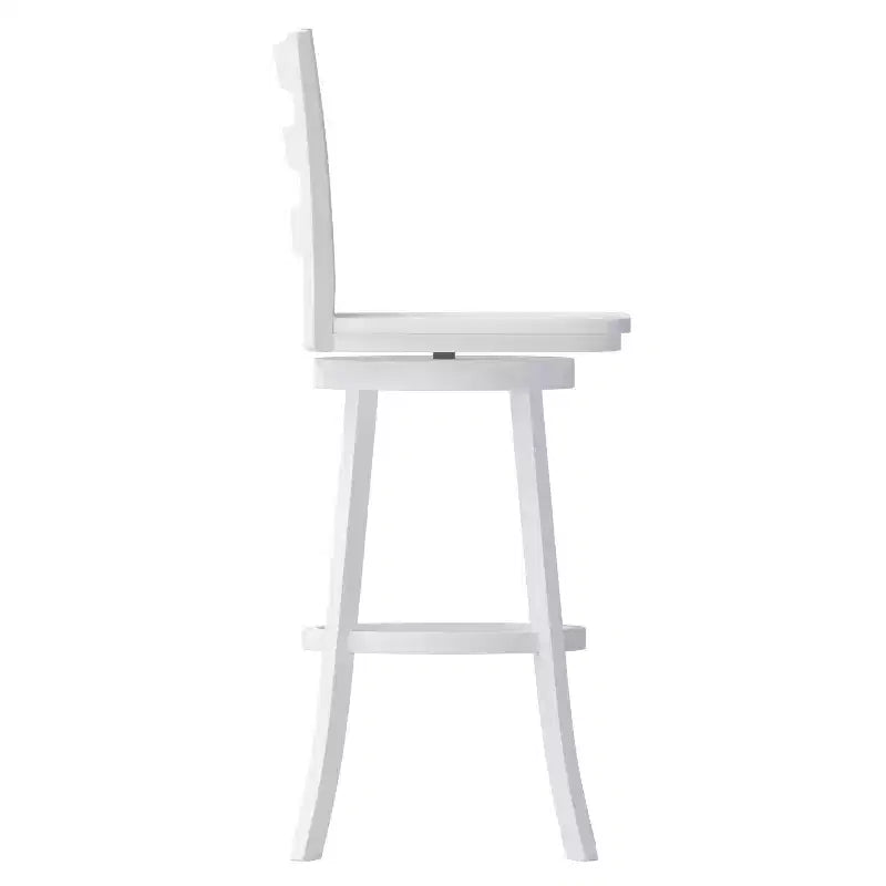 Emma and Oliver Classic Ladderback Counter Height Dining Stool with Wood Seat