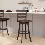 Emma and Oliver Classic Ladderback Counter Height Dining Stool with Wood Seat
