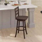 Emma and Oliver Classic Ladderback Counter Height Dining Stool with Wood Seat