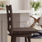 Emma and Oliver Classic Ladderback Counter Height Dining Stool with Wood Seat