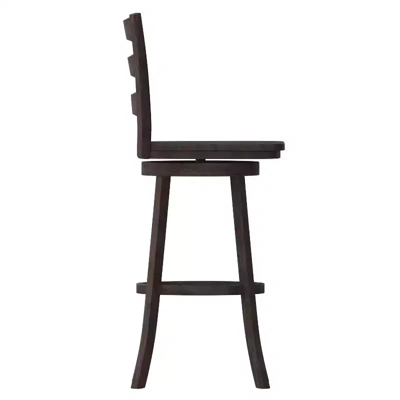 Emma and Oliver Classic Ladderback Counter Height Dining Stool with Wood Seat
