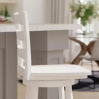 Emma and Oliver Classic Ladderback Counter Height Dining Stool with Wood Seat
