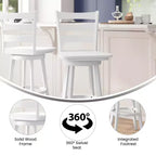 Emma and Oliver Classic Ladderback Counter Height Dining Stool with Wood Seat