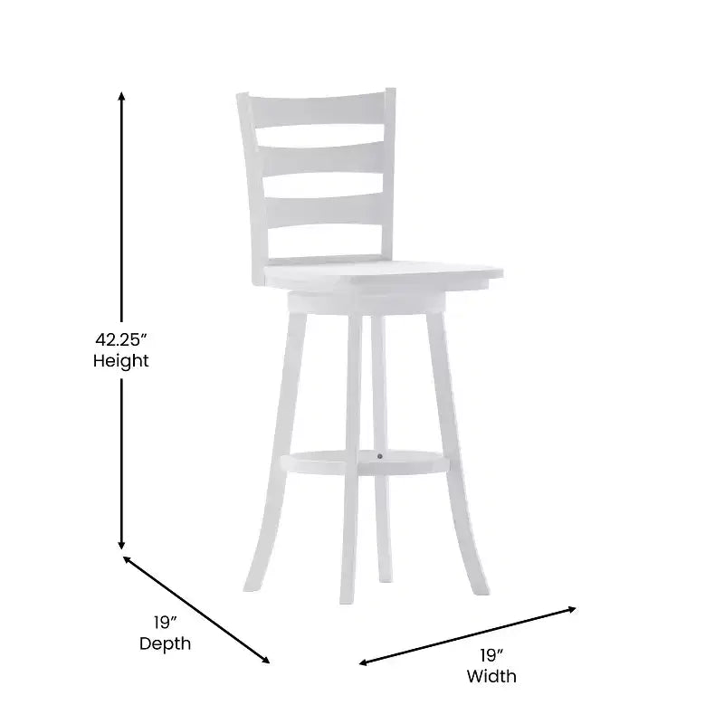 Emma and Oliver Classic Ladderback Counter Height Dining Stool with Wood Seat