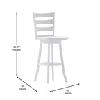 Emma and Oliver Classic Ladderback Counter Height Dining Stool with Wood Seat