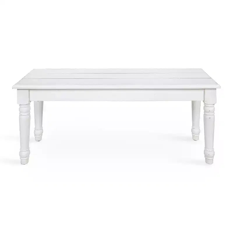 Kate and Laurel Cates Rectangle Wood Bench, 42x14x19, White