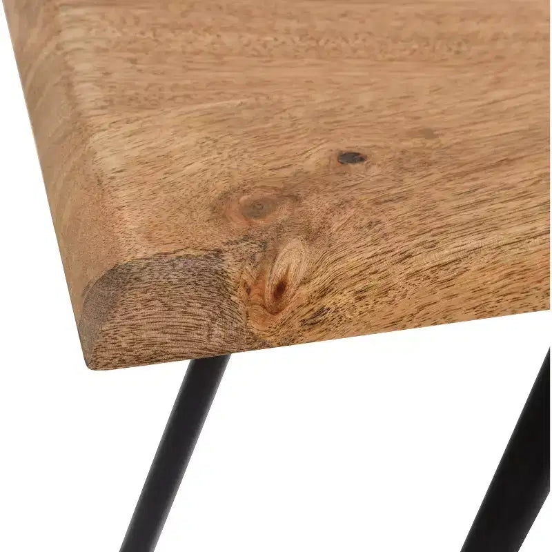 Kate and Laurel Pallson Rectangle Wood Bench, 36x14x20, Natural and Black