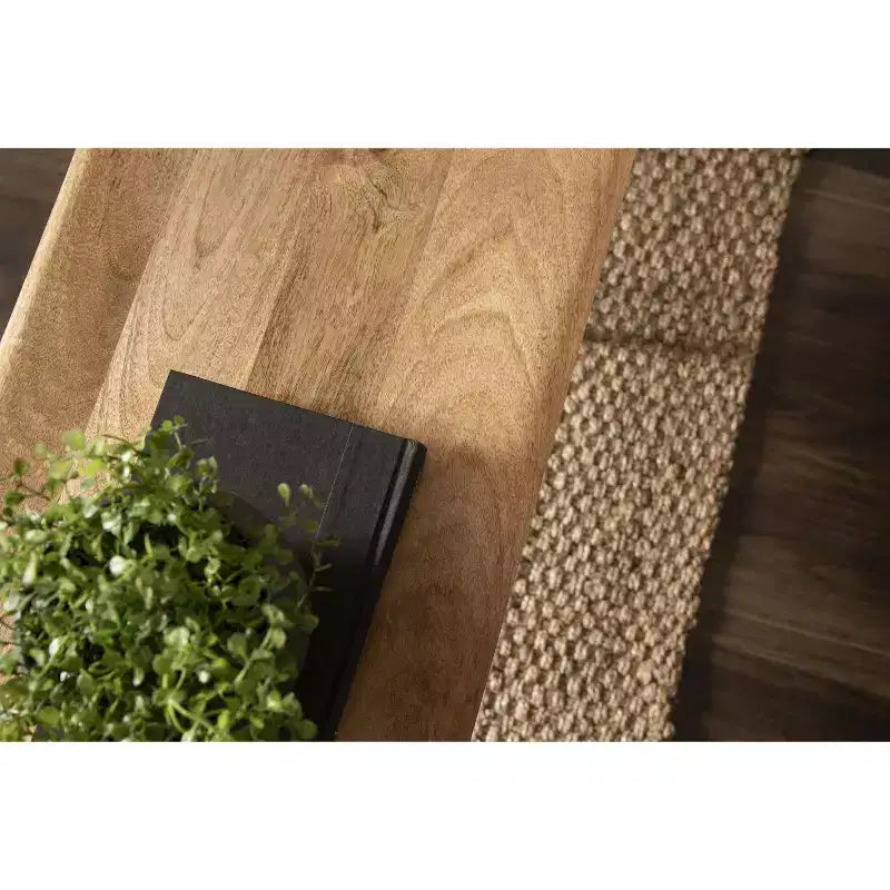 Kate and Laurel Pallson Rectangle Wood Bench, 36x14x20, Natural and Black