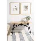 Kate and Laurel Pallson Rectangle Wood Bench, 36x14x20, Natural and Black