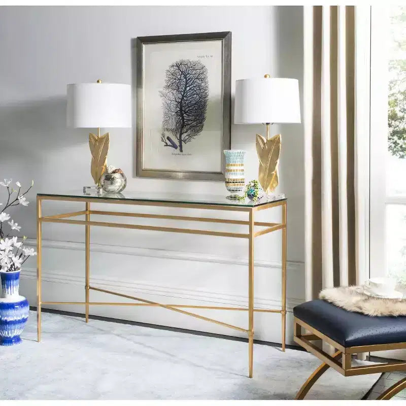 Baumgarten Console Table - AMH8305A - Gold - Safavieh Couture
