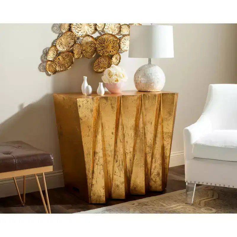 Gisela Hex Console - FOX3244A - Gold - Safavieh Couture