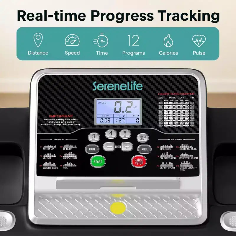 Tapis roulant pieghevole SereneLife da 3,5 HP con Bluetooth - SLFTRD26BT