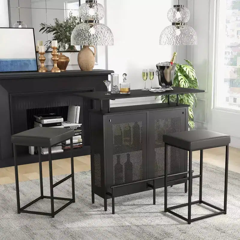 Costway 30 Barstools Set of 2 Upholstered Bar Height Chairs PU Leather w/Footrest Brown/Black/Grey