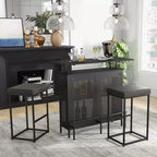 Costway 30 Barstools Set of 2 Upholstered Bar Height Chairs PU Leather w/Footrest Brown/Black/Grey