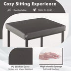 Costway 30 Barstools Set of 2 Upholstered Bar Height Chairs PU Leather w/Footrest Brown/Black/Grey