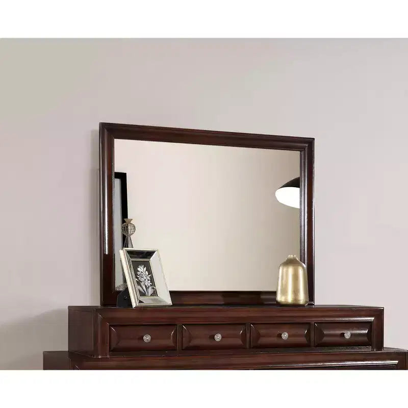 Passion Furniture LaVita 45 in. x 33 in. Modern Rectangle Framed Dresser Mirror