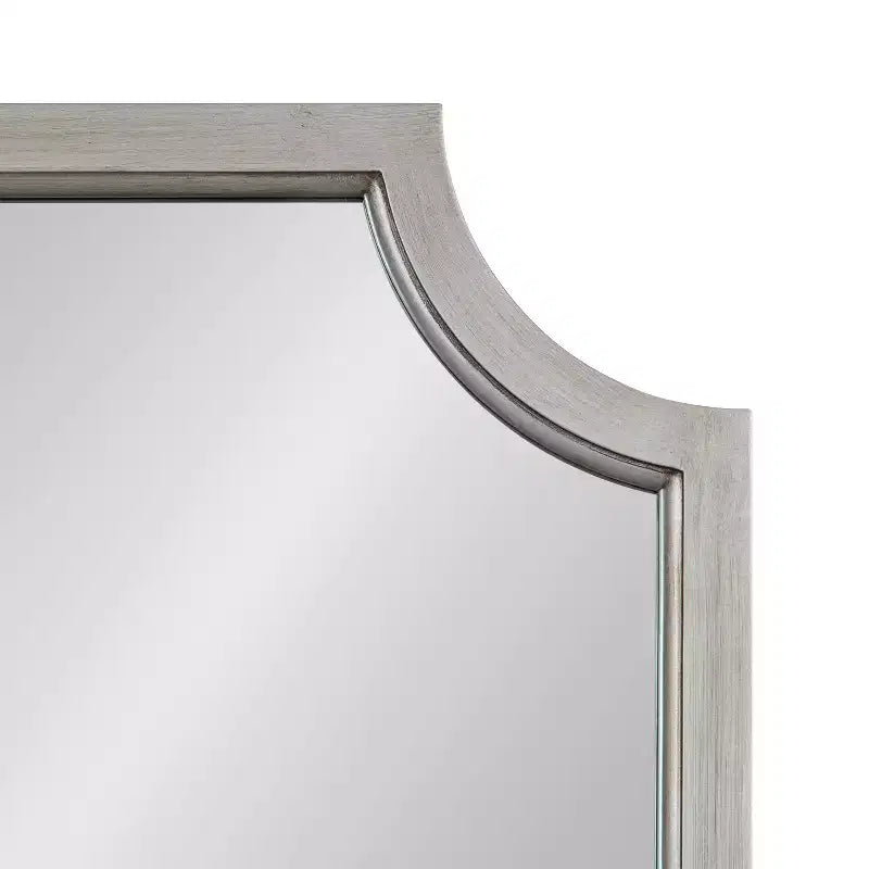 Kate and Laurel Hogan Scalloped MDF Scallop Mirror, 24x36, Silver