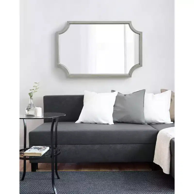 Kate and Laurel Hogan Specchio smerlato in MDF, 61 x 91 cm, Argento