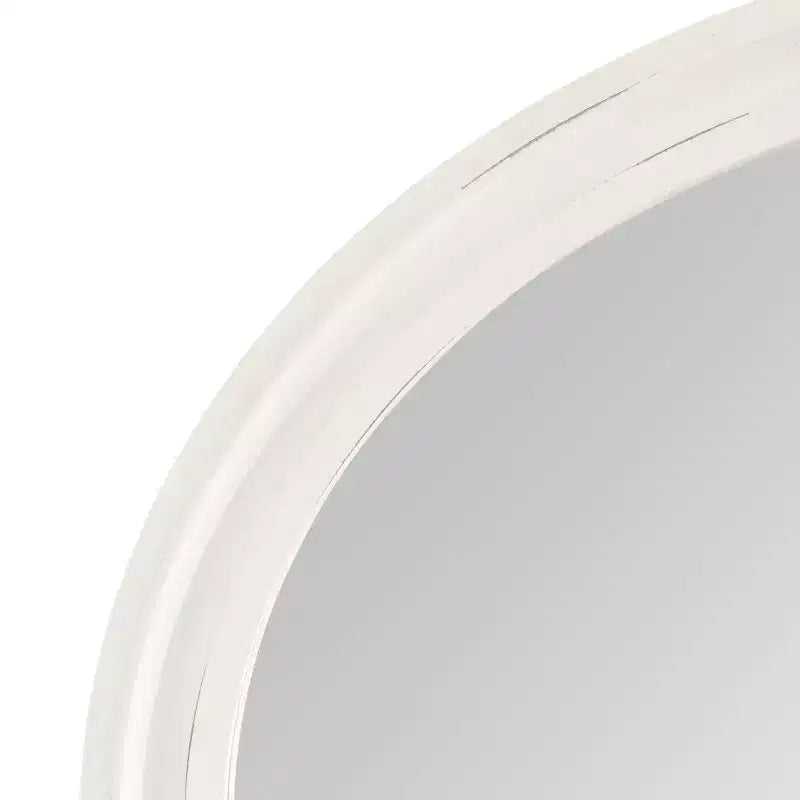 Kate and Laurel Mansell Oval Framed Wall Mirror, 24x30, White
