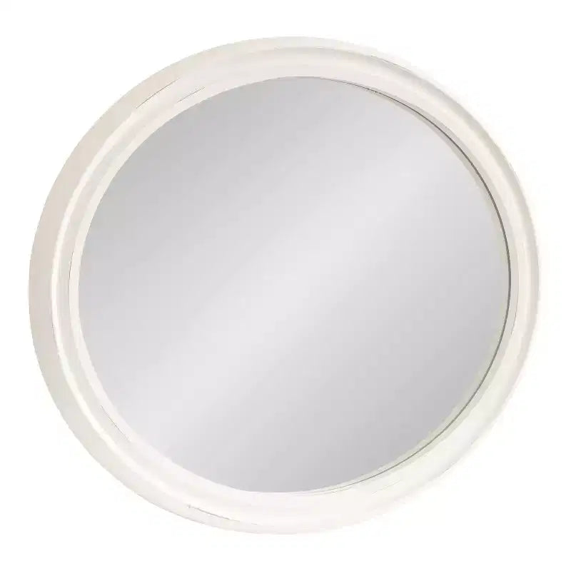 Kate and Laurel Mansell Oval Framed Wall Mirror, 24x30, White