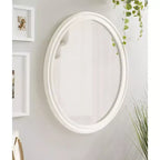 Kate and Laurel Mansell Oval Framed Wall Mirror, 24x30, White