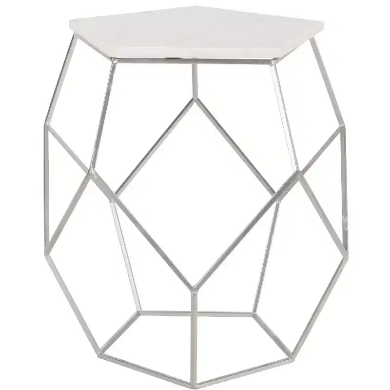 Abella Pentagon Accent Table - FOX4515 - Silver - Safavieh Couture