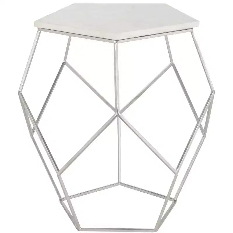 Tavolino con accenti a forma di pentagono Abella - FOX4515 - Argento - Safavieh Couture