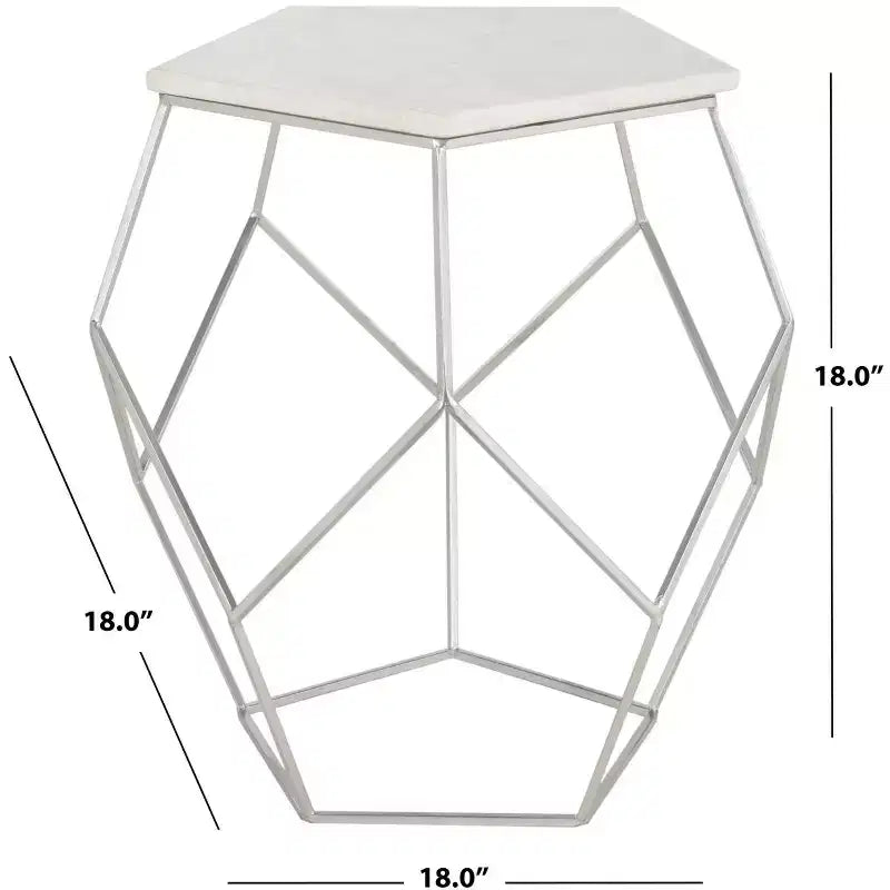 Tavolino con accenti a forma di pentagono Abella - FOX4515 - Argento - Safavieh Couture