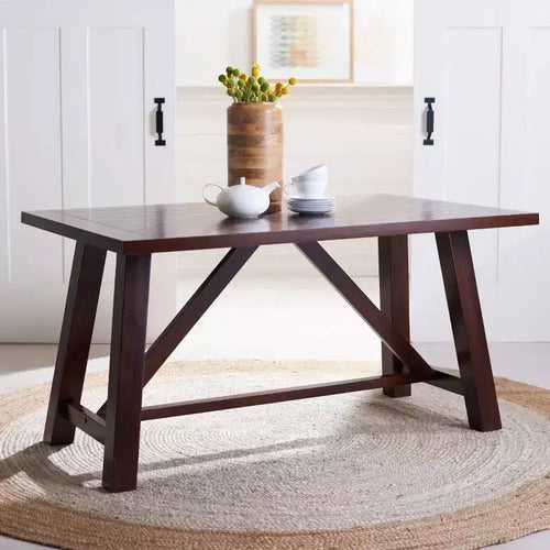 Ainslee Rectangle Dining Table - DTB9217A - Brown - Safavieh