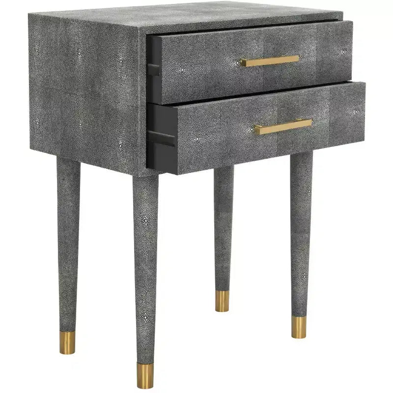 Tavolino Nour Faux Shagreen - SFV1520B - Nero - Safavieh Couture