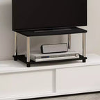 Furinno Industrial TV Stands Media Entertainment Center with 2-tier Open Storage Shelves