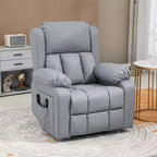 HOMCOM Electric Power Lift Chair for Elderly with Vibration Massage, Remote Control, Side Pockets, Gray