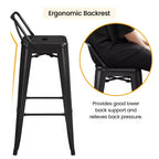 Yaheetech 30 H Metal Bar Stools Set of 4 for Home Restaurant, Black