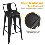 Yaheetech 30 H Metal Bar Stools Set of 4 for Home Restaurant, Black