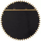 Uttermost Round Vanity Decorative Wall Mirror Modern Beveled Gold Leaf Iron Frame 32 Wide for Bathroom Bedroom Living Room Home