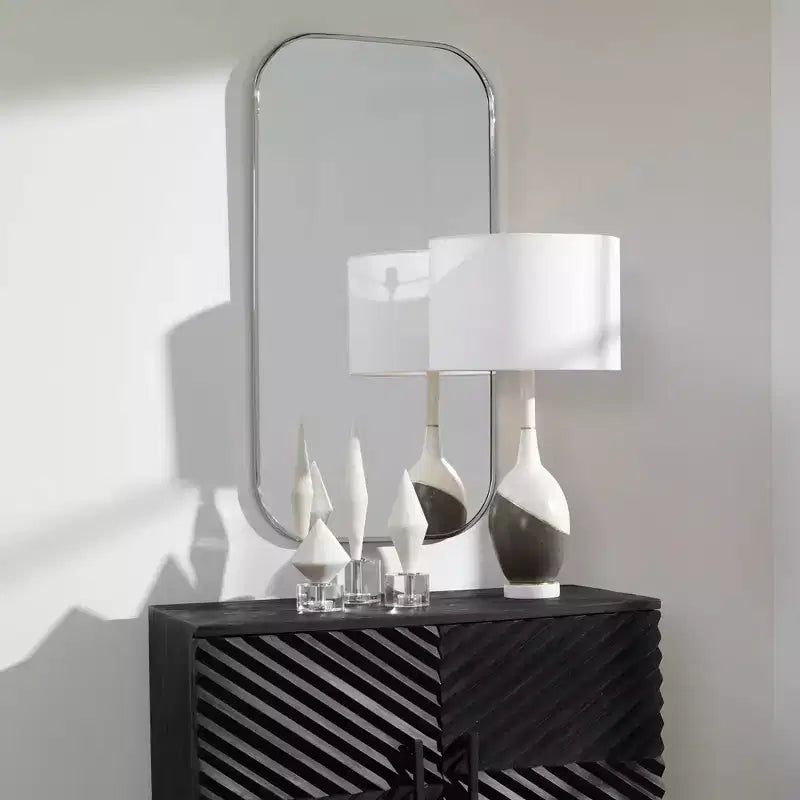 Uttermost Taft 41 x 21 Polished Nickel Rectangular Wall Mirror