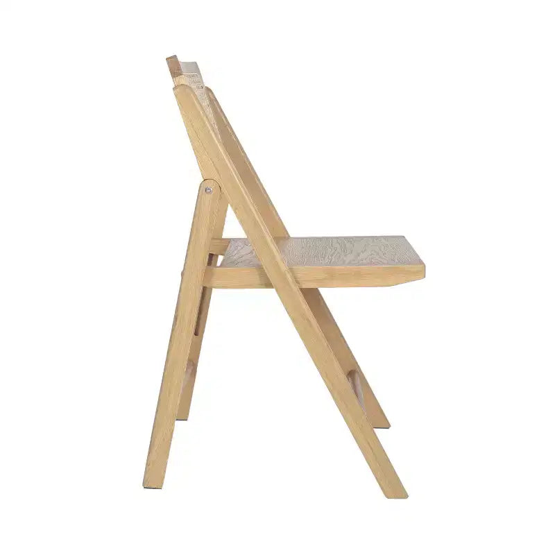 Flash Furniture Galene Set of 2 Cane Rattan Folding Chairs with Solid Wood Frame and Seat and Ventilated Back, Perfect for Events or Additional Seating