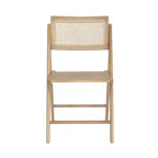 Flash Furniture Galene Set of 2 Cane Rattan Folding Chairs with Solid Wood Frame and Seat and Ventilated Back, Perfect for Events or Additional Seating